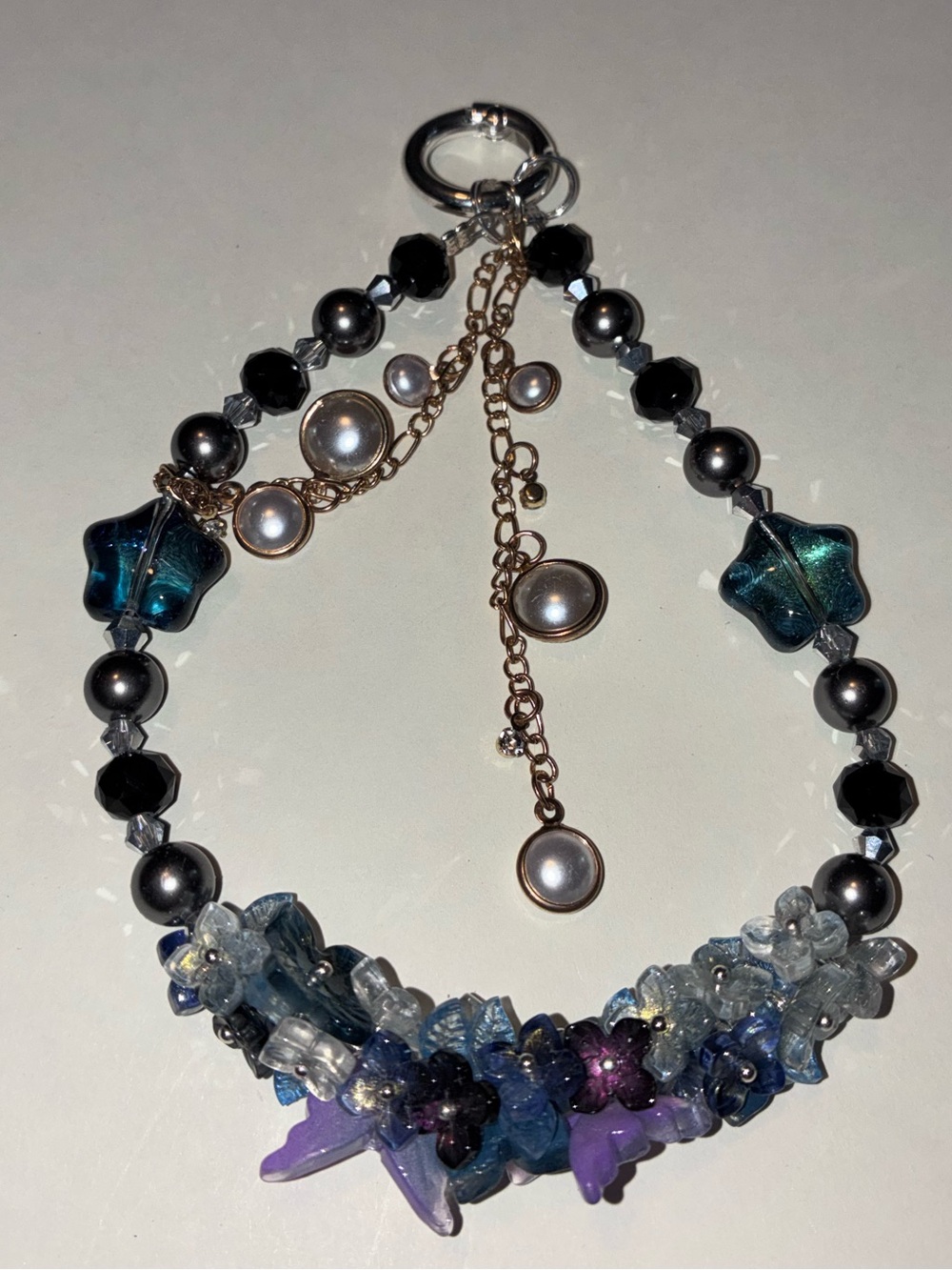 Beaded Charm Bracelet Keychain